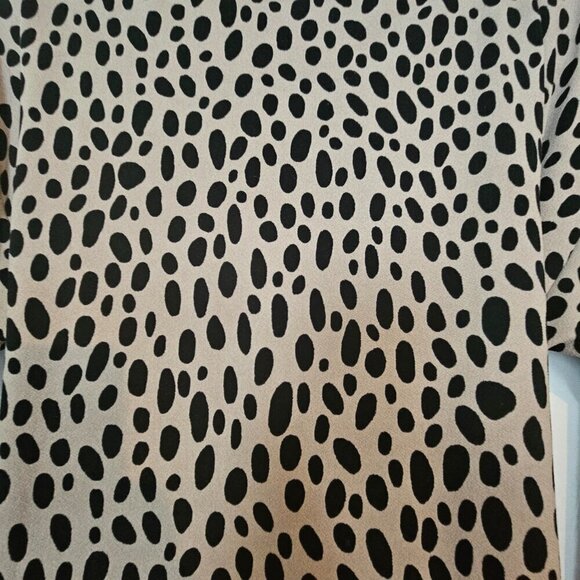 ANN TAYLOR Ocelot Leopard Print Adjustable Tie Waist Blouse Top - Picture 5 of 8